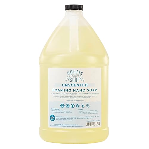Adams Handmade Soap Thin Castile Foaming Liquid Hand Soap 1 Gallon Refill - Unscented Beauty & Personal Care Adams Handmade Soap