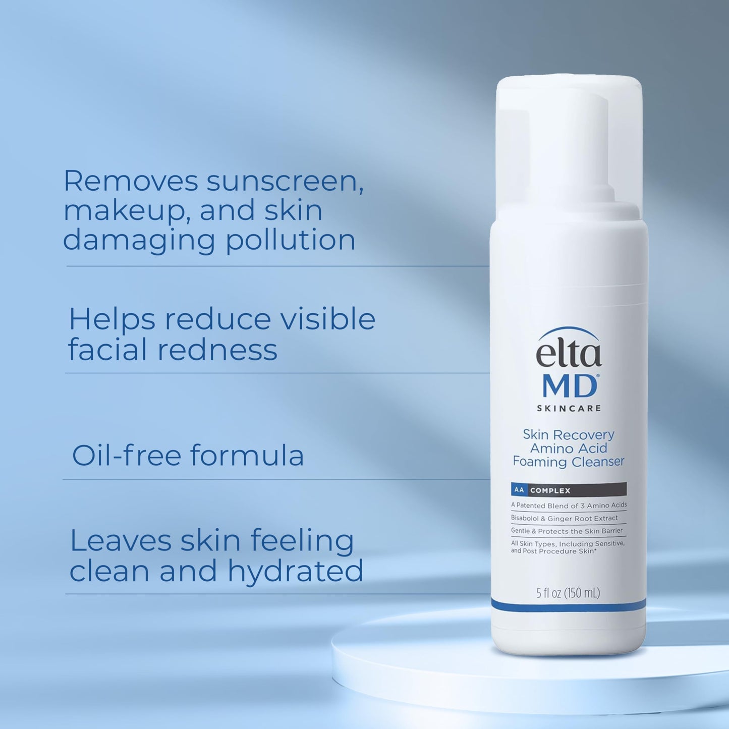 EltaMD Skin Recovery Amino Acid Foaming Cleanser, Gentle Face Cleanser for Sensitive Skin, Proven to Gently Remove Makeup and Sunscreen,Fragrance Free Beauty & Personal Care EltaMD