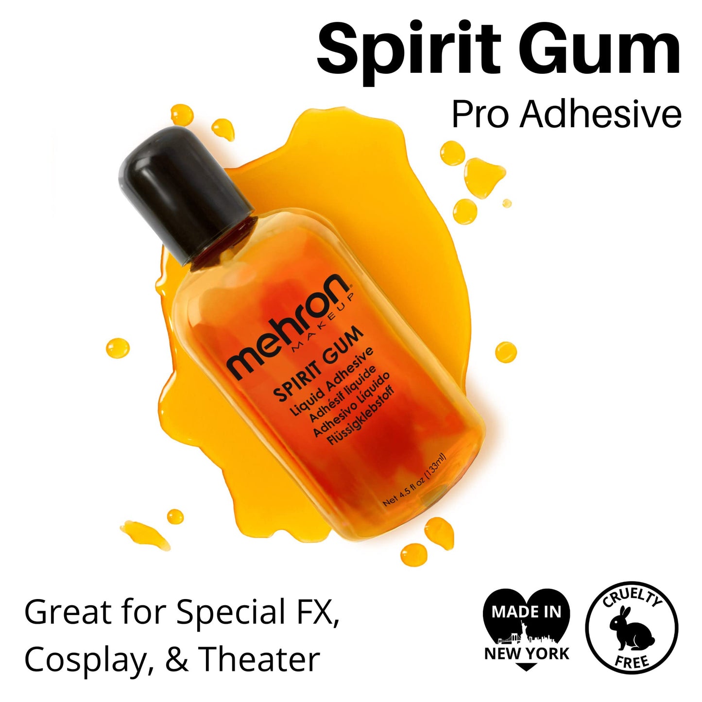 Mehron Makeup Spirit Gum Adhesive | Special FX , Cosplay, Halloween, Stage Performance Makeup | Professional Cosmetic Glue Adhesive for Face, Skin Beauty & Personal Care Mehron