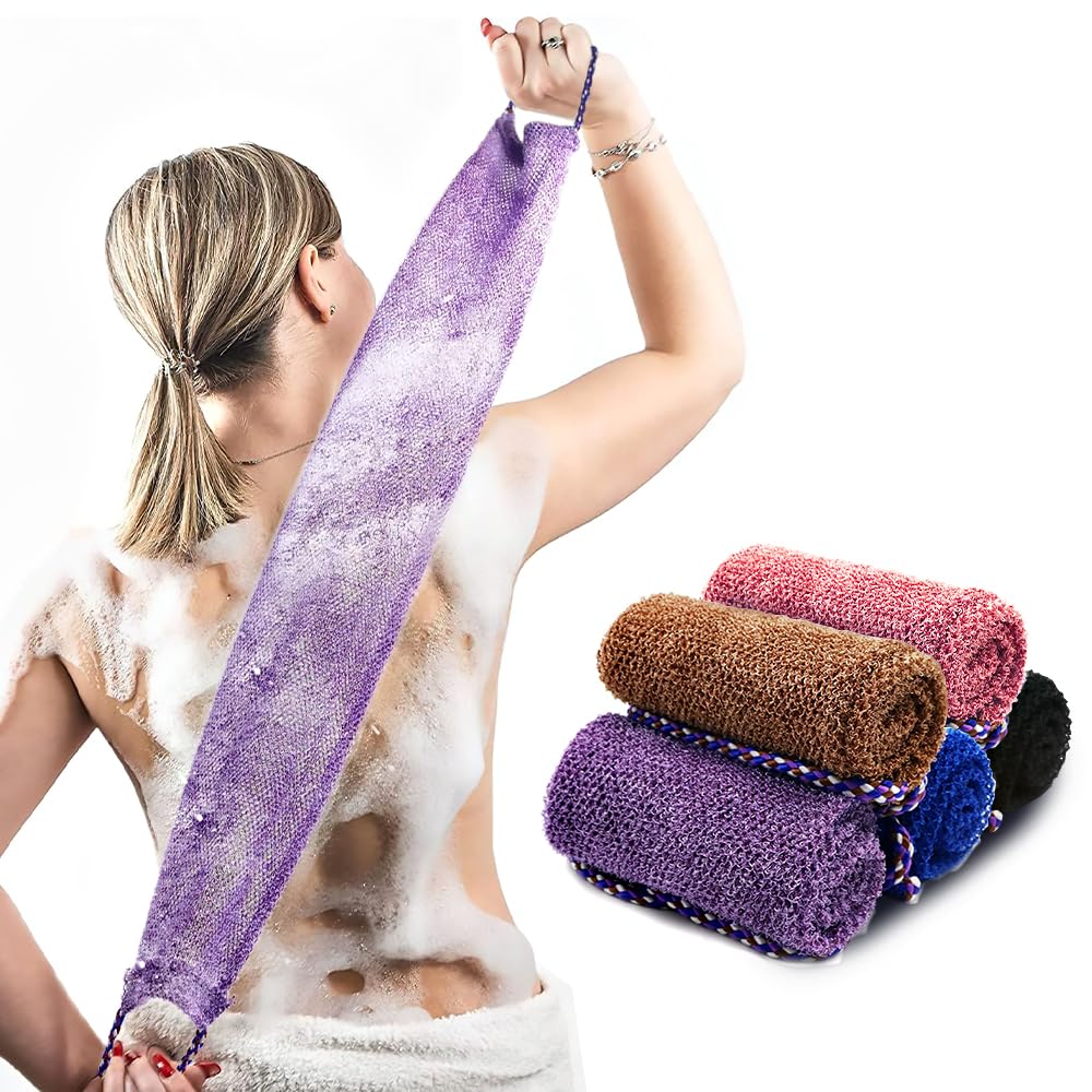 5 Pieces African Net Sponge with Handles Long African Exfoliating Net Washcloth Bath Sponge Net Cloth Wash Net Body Back Scrubber for Shower Loofah Beauty and Personal Care Dr.Pedi