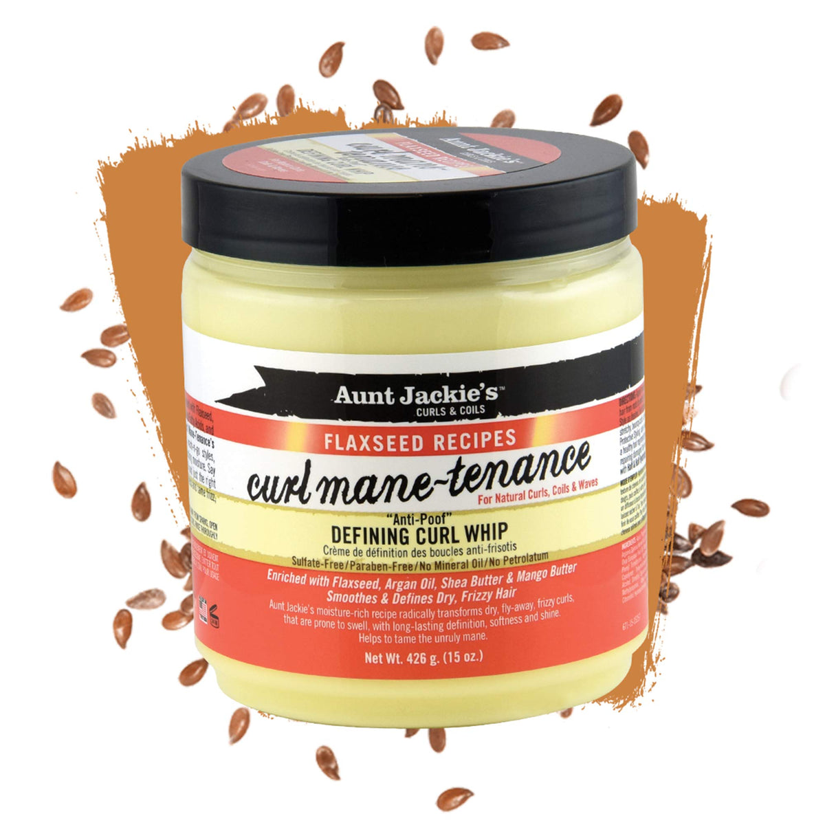 Aunt Jackie's Flaxseed Recipes Curl Mane-tenance, Lightwieght Anti-Poof Defining Curl Whip, Enriched with Flaxseed, Argan Oil and Shea Butter, Great Beauty & Personal Care Aunt Jackie's