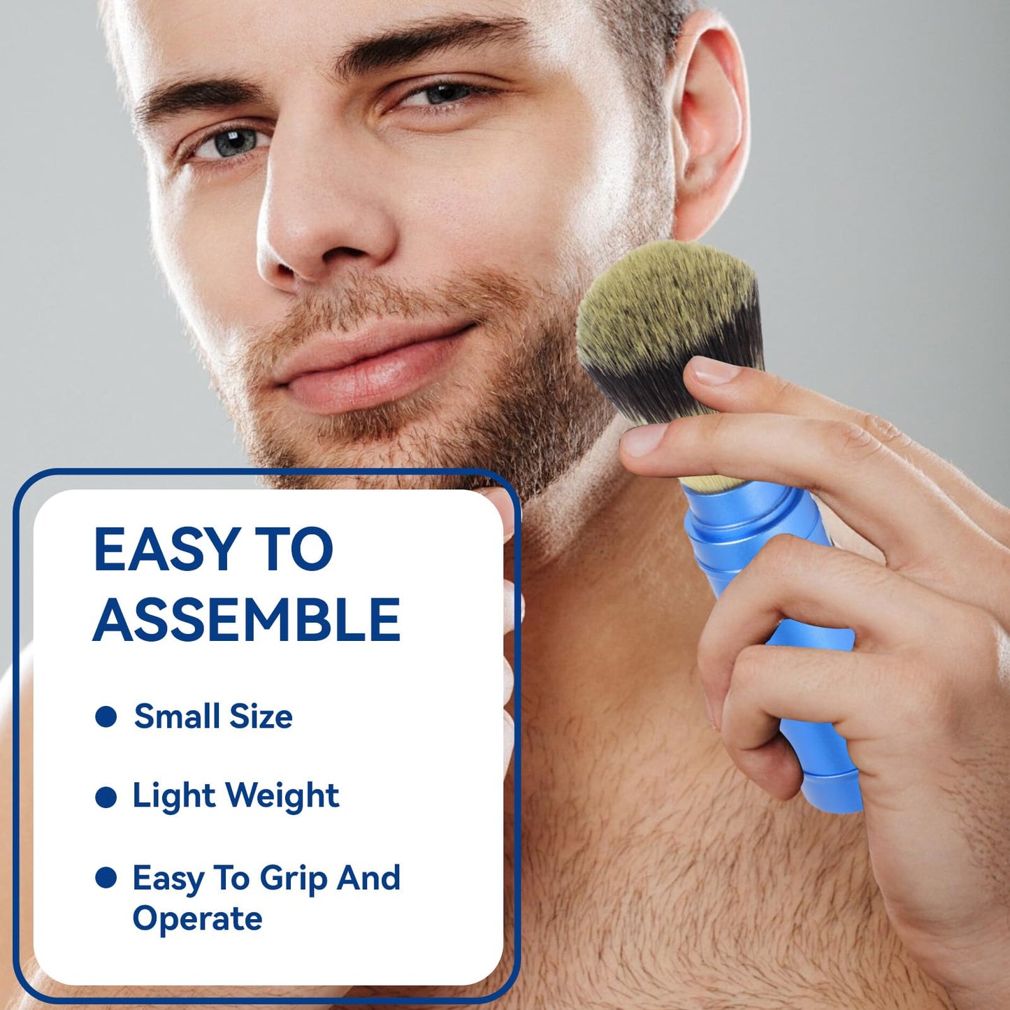 2PCS Travel Shaving Brush, Badger Hair Shaving Brush Aluminum Portable Facial Foaming Grooming Tool for Men Shave Beard Bathroom Supplies Beauty and Personal Care Jwthee