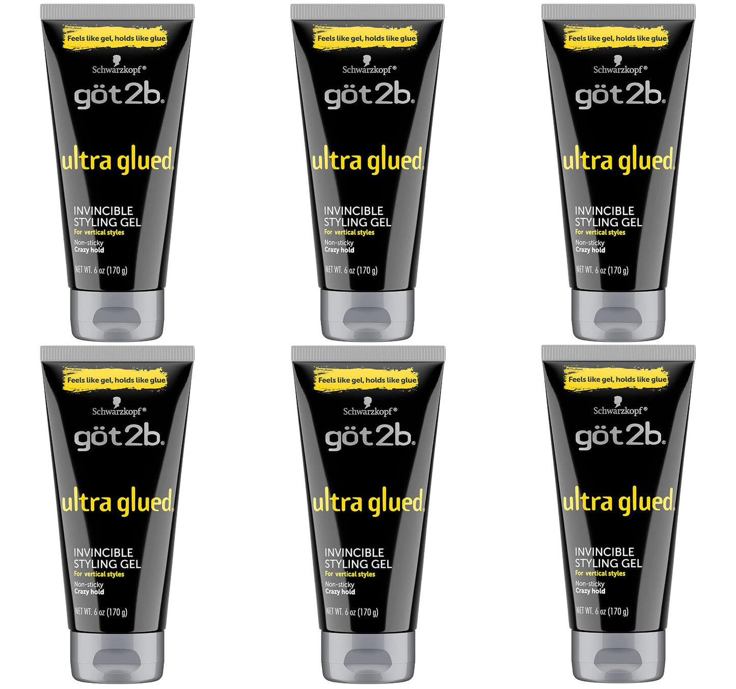 Got2b Ultra Glued Invincible Styling Gel, 6 oz (Pack of 6) Beauty & Personal Care Got2B
