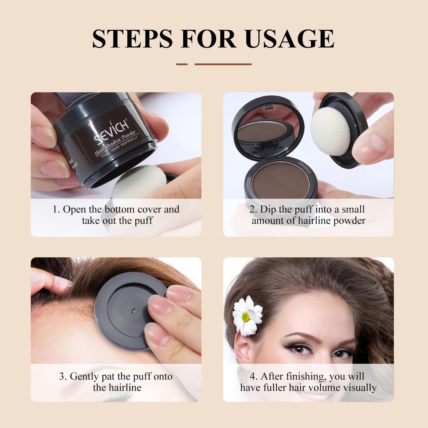 Sevich Hairline Powder,Instantly Conceals Hair Loss, Root Touch up Powder, Hair Shadow Toppers for Women & Men, Touch Up for Thinning Gray Hair Beauty and Personal Care SEVICH