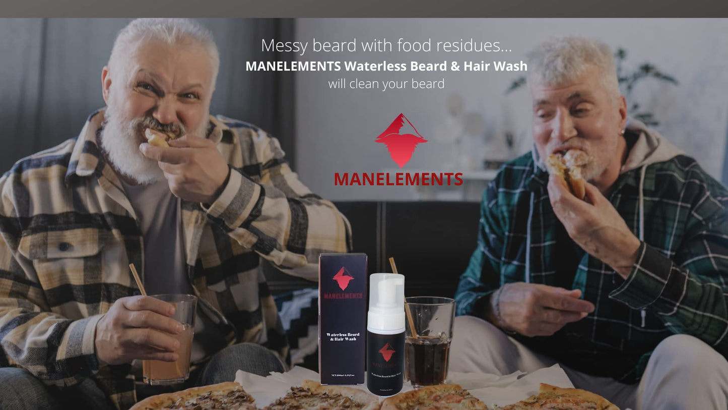 manelements Waterless Beard and Hair Cleansing Shampoo with Coconut Oil - Volumizes, Softens & Strengthens Beauty and Personal Care manelements