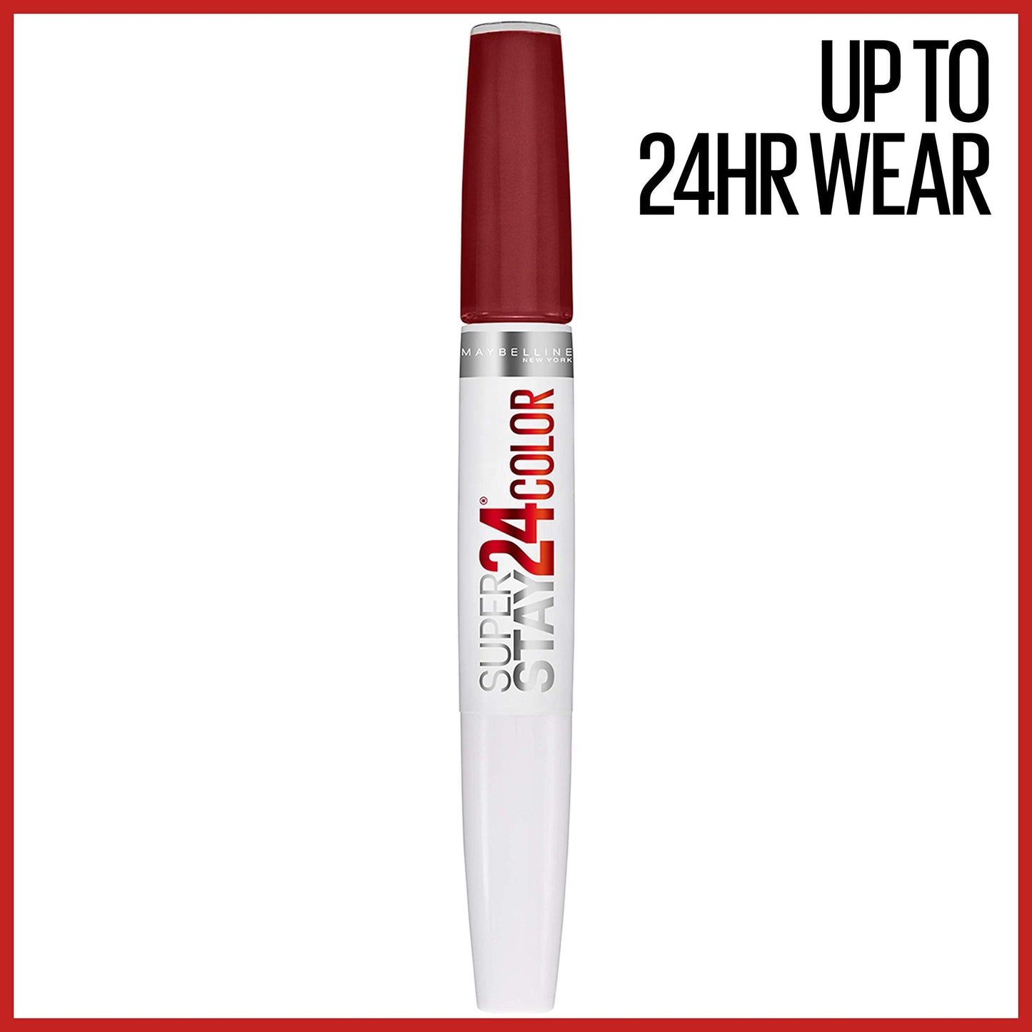 Maybelline Super Stay 24, 2-Step Liquid Lipstick Makeup, Long Lasting Highly Pigmented Color with Moisturizing Balm, Everlasting Wine, Plum Red, 1 Beauty & Personal Care MAYBELLINE