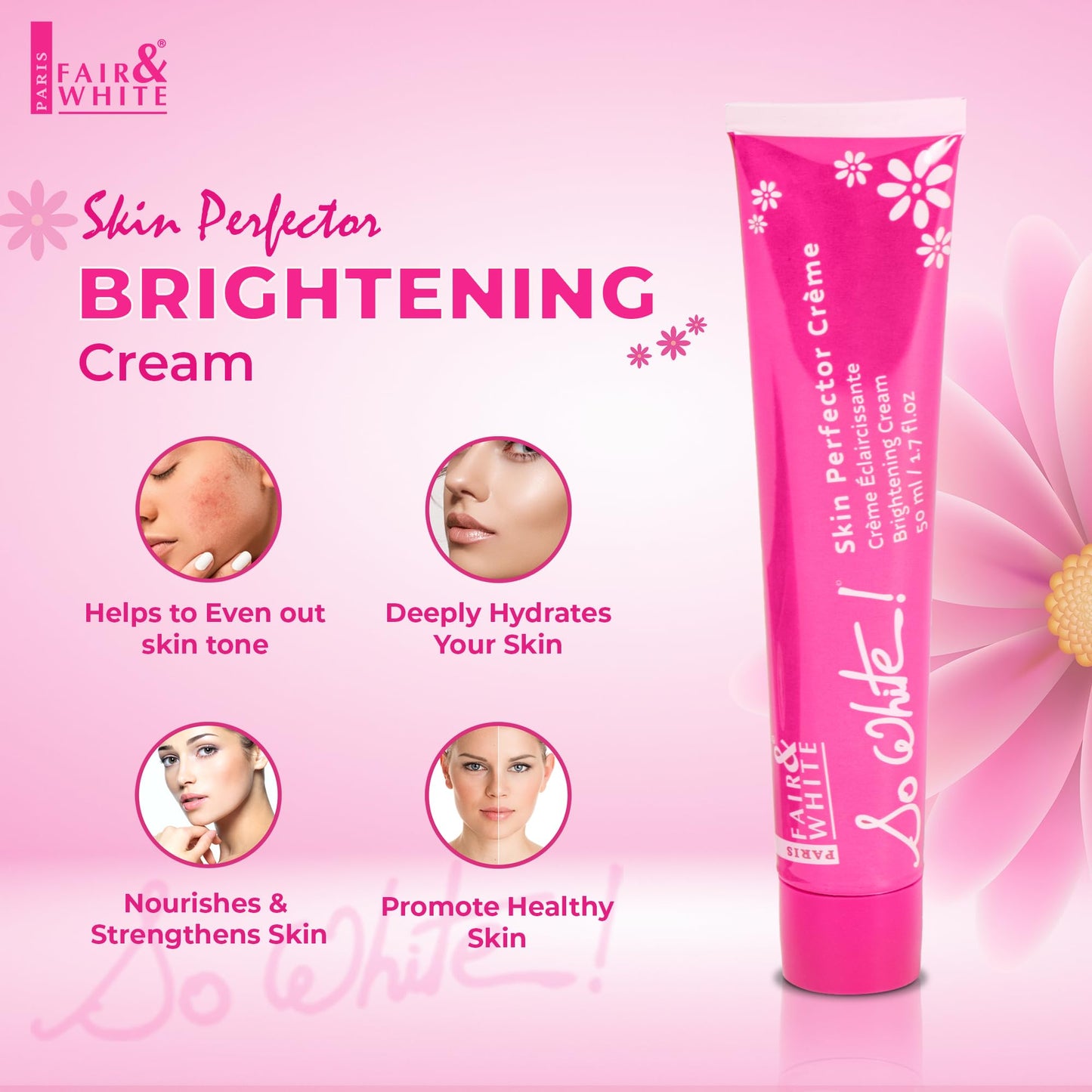 Fair and White So White Perfector Cream - 1.7 fl oz / 50ml - Skin Brightening Face Cream- Formulated for Moisturizing and Nourishing Skin Beauty & Personal Care FAIR & WHITE