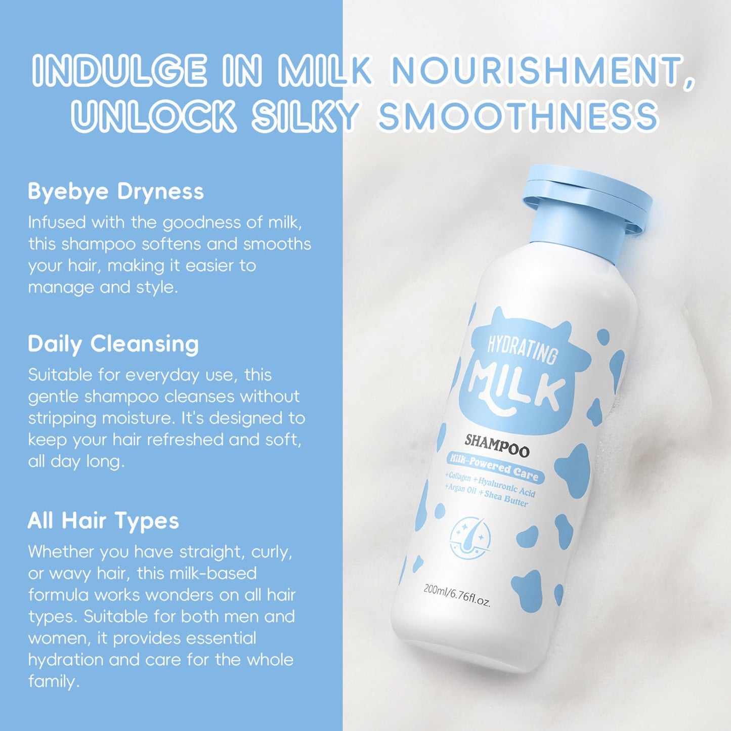 Nourishing Milk Shampoo Conditioner Set, Cleans, Removes Dandruff, Thickening, Plumps and Softens, Everyday Nourishing Formulas, for Dry, Itchy Scalp Beauty & Personal Care TUOSHITONG