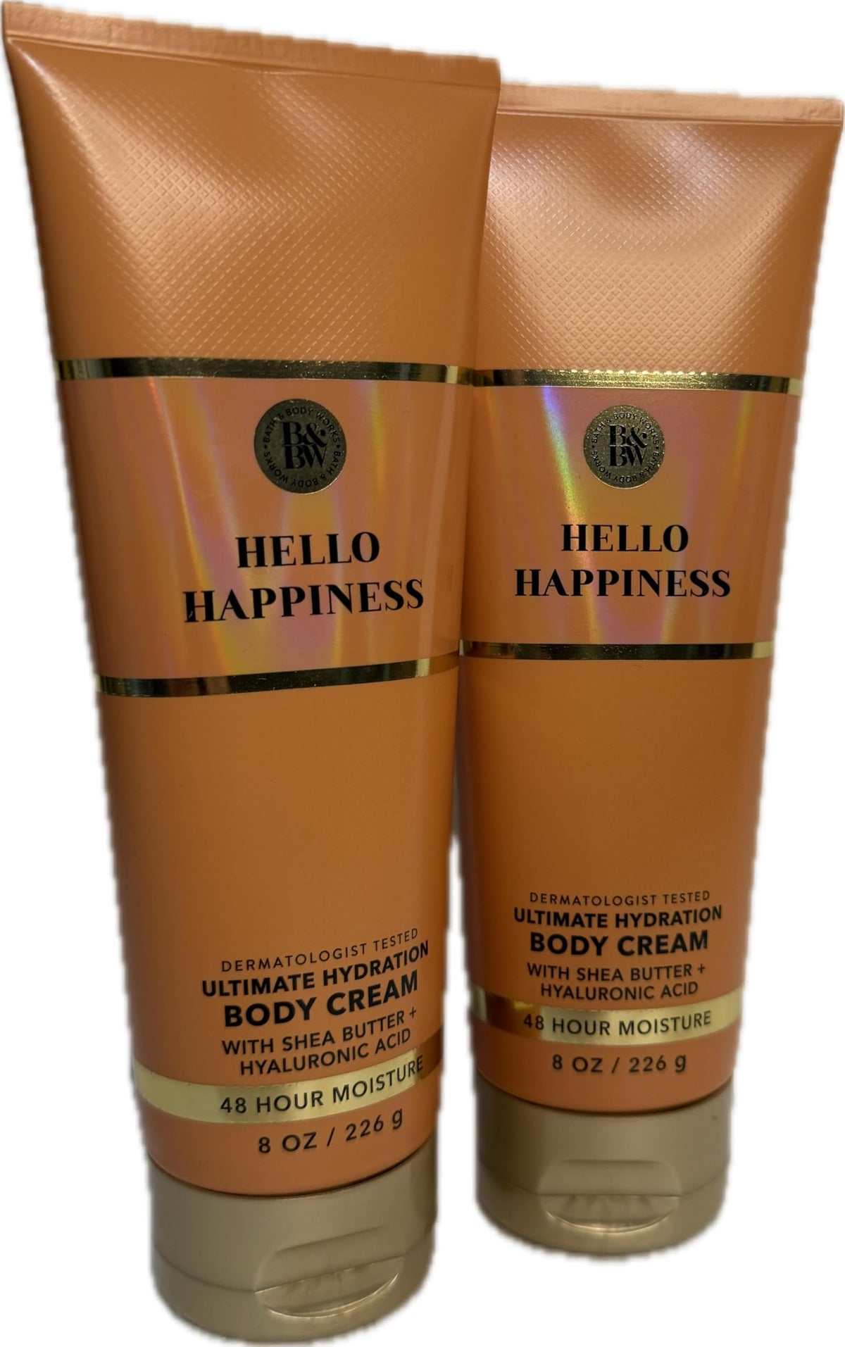 Bath & Body Works Women's Hello Happiness Body Cream 8 Ounces Pack of 2