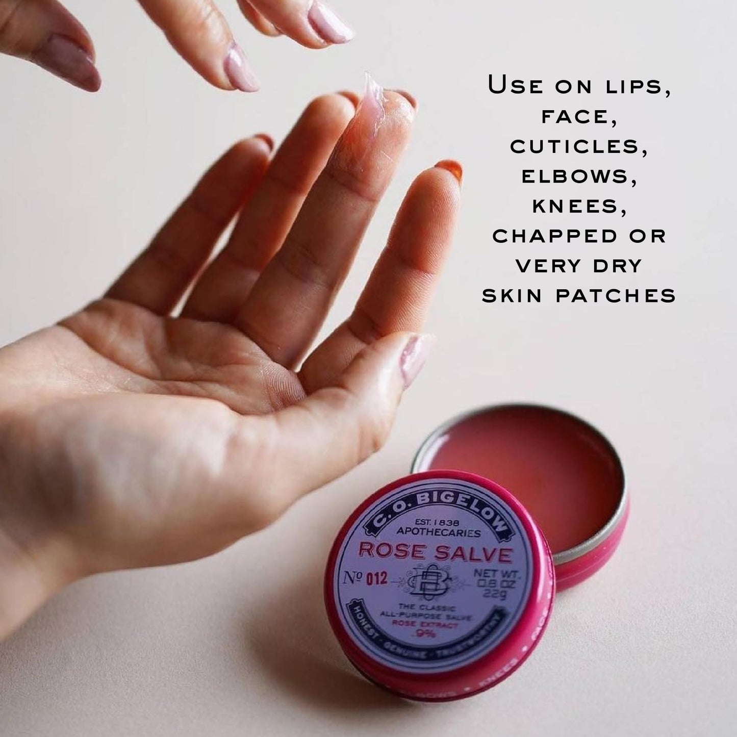 C.O. Bigelow Assorted Salve Tins, Pack of 3 Lip Balm Tins, Rose, Lavender, and Sakura Rose All Purpose Salve for Lips, Cuticles, Hands & Dry Skin, Lip Beauty and Personal Care C. O. Bigelow