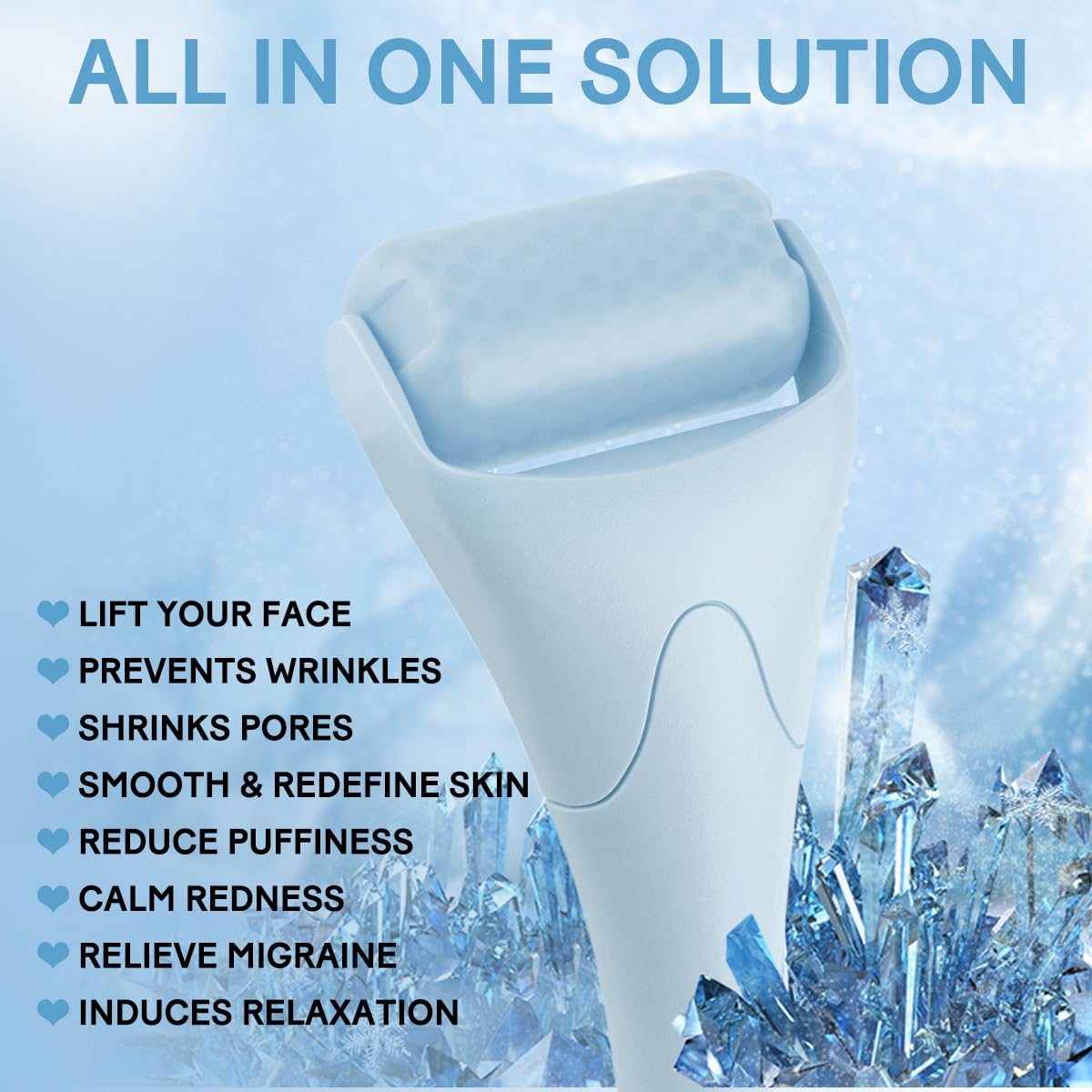 Fronnor Ice Roller for Face,Eyes,Facial Massager Tool,Soothing Skin Care Tool,Cooling Skincare Device for Puffiness,At-Home Spa Gift for Women Beauty and Personal Care Fronnor