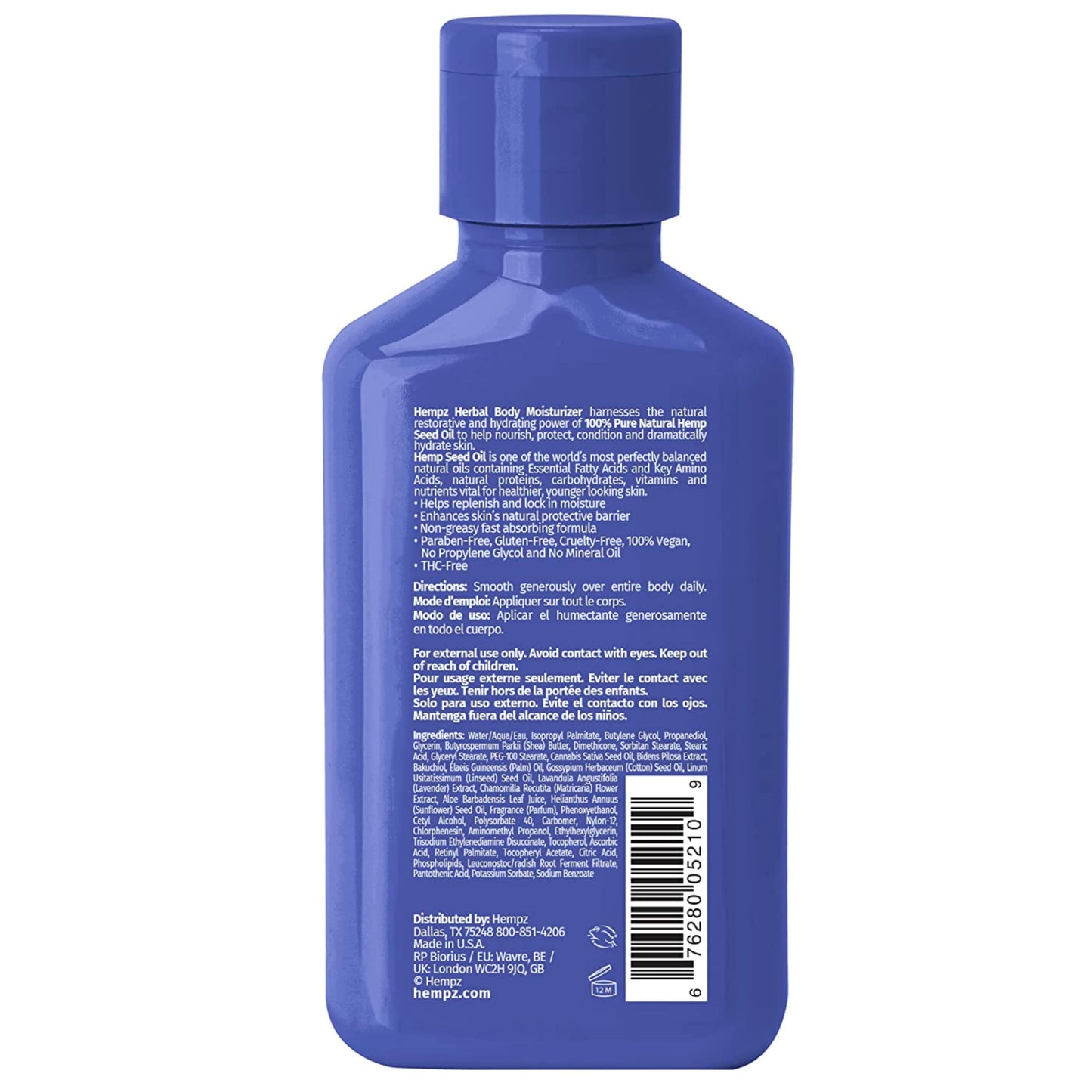 Hempz Body Lotion - Lavender & Chamomile Limited Edition Mini Daily Moisturizing Cream, Shea Butter, Aloe, Body Moisturizer - Travel Size 2.25 Fl Oz Beauty & Personal Care Hempz