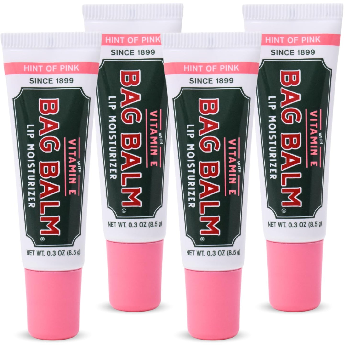 Vermont's Original Bag Balm Moisturizing Lip Balm with Vitamin E - Pack of 4 0.3oz Tubes (4 Pack, Hint of Pink) Beauty and Personal Care Bag Balm