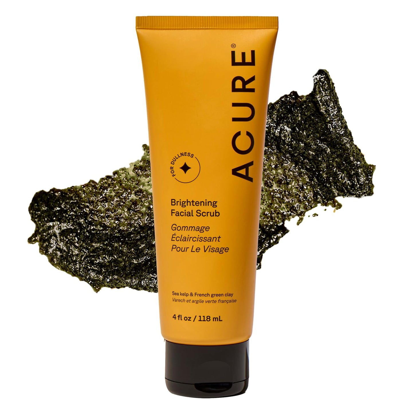 Acure Brightening Facial Scrub - Exfoliating Face Wash, Gentle Daily Scrubber & Exfoliator for Women & Men for Radiant Skin, Cleansing Wash with Sea Beauty & Personal Care Acure