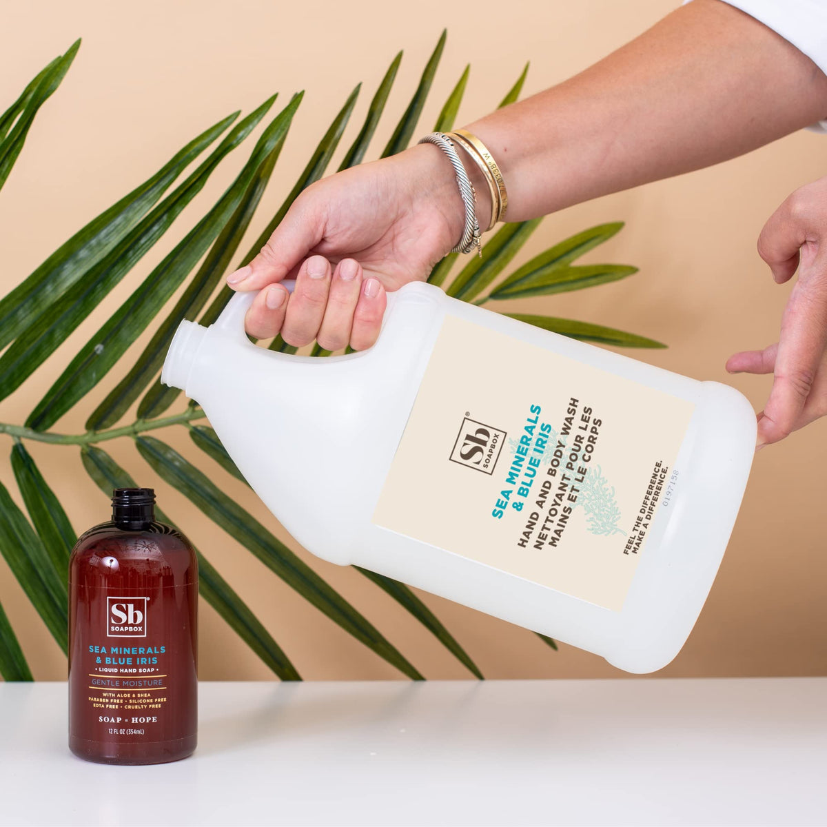 Soapbox Liquid Hand Soap & Body Wash, Sea Minerals & Blue Iris - Gentle, Moisturizing Hand & Body Cleanser, Vegan, Cruelty Free Hand Soap Refill Beauty & Personal Care Soapbox