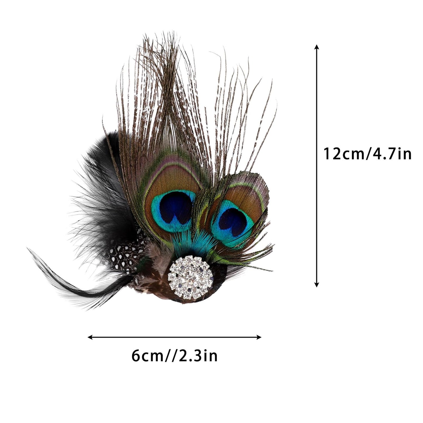 Song Qing Fascinator Hair Clips Peacock Feather Hair Clip Pin for Women Brides Bridesmaids Onesize Beauty & Personal Care Song Qing
