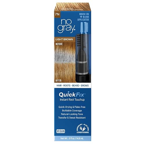 No Gray Quick Fix, 7N Light Brown, Instantly Hide Gray, Silver & White Hair, Easy to Use Applicator, Compact & Travel Friendly, Vegan & Cruelty Free Beauty & Personal Care No Gray
