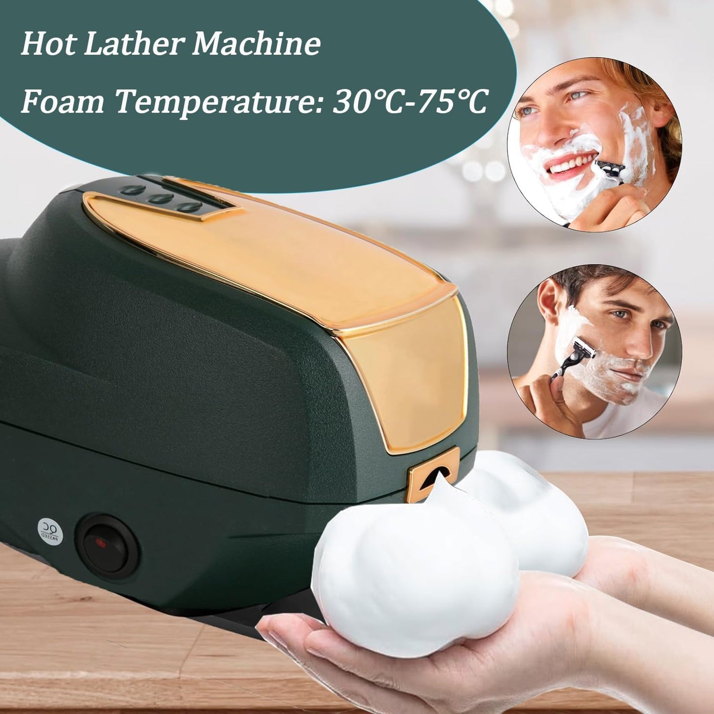 Professional Hot Lather Machine Rich Foam Large Capacity Electric Hot Lather Machine Beauty Green Gold (27 * 19 * 16 cm) Beauty and Personal Care Ymiko