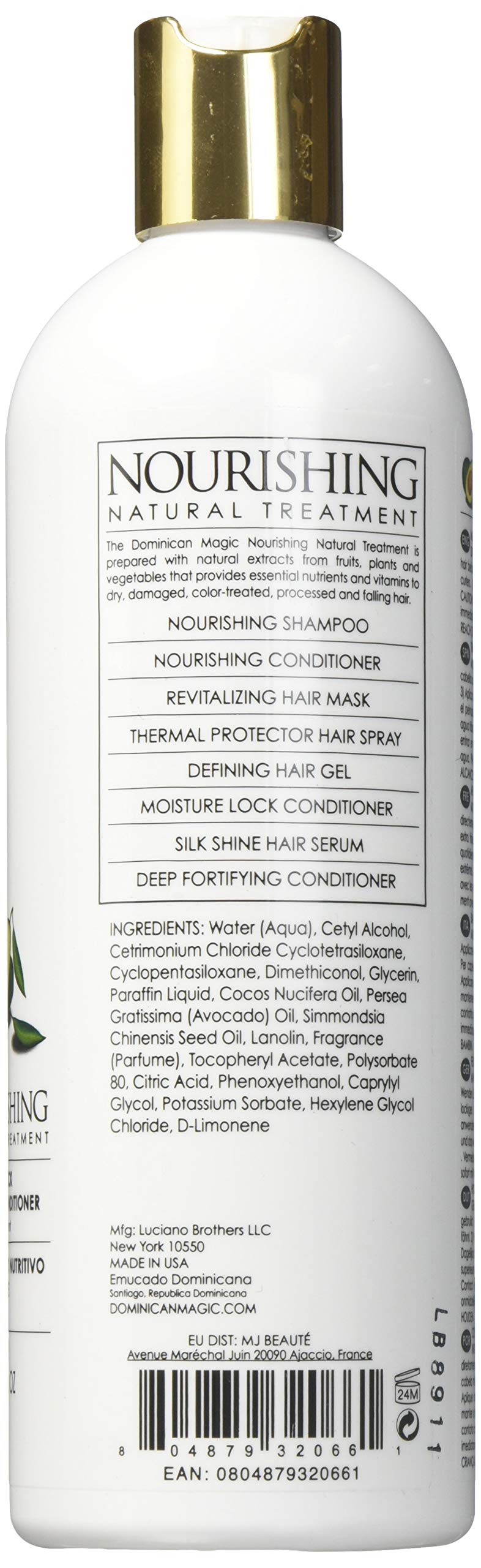 DOMINICAN MAGIC Moisture Lock Leave-In Conditioner Strengthens, Hydrates & Smooths Dry, Damaged Hair, Frizz Control & All-Day Moisture, Avocado Oil,