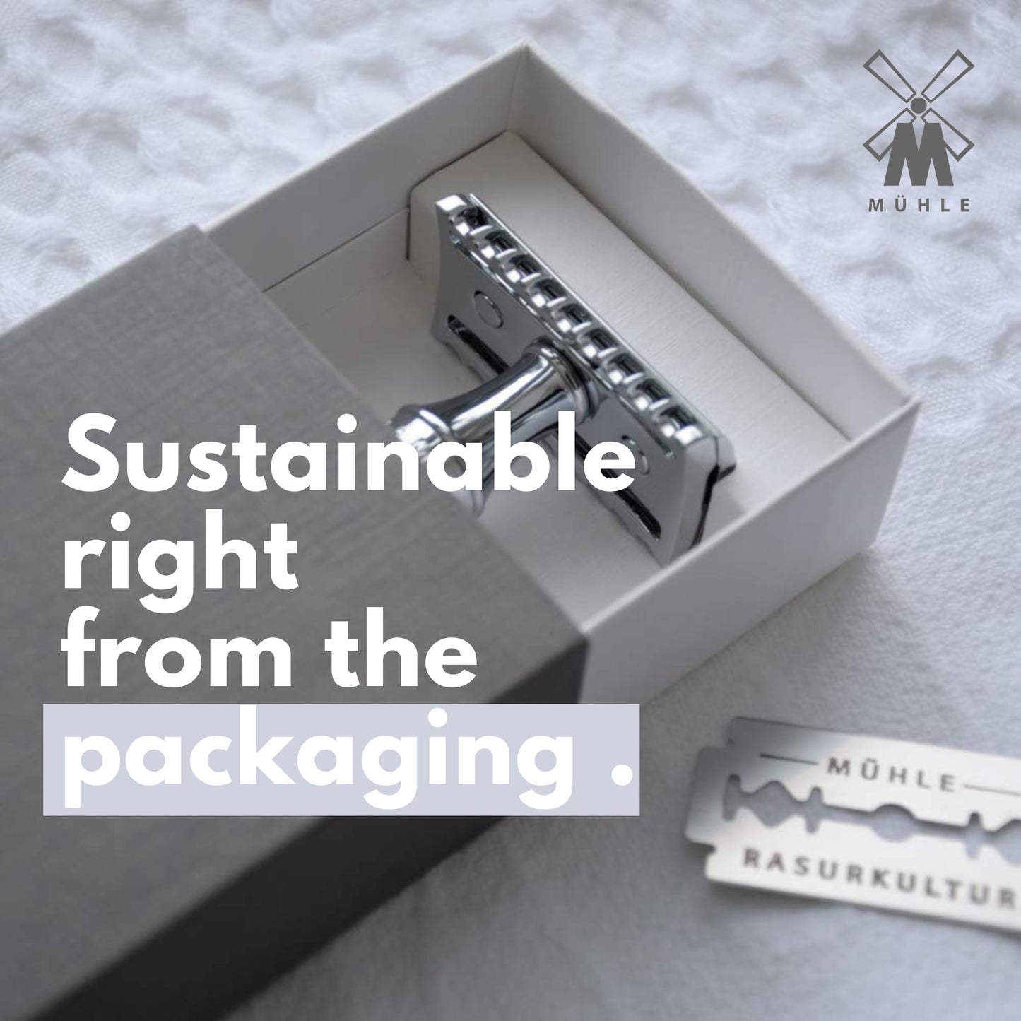 MÜHLE RYTMO Double Edge Safety Razor (Closed Comb) For Men - Perfect for Every Day Use, Barbershop Quality Close Smooth Shave Petrol Blue Beauty and Personal Care MÜHLE