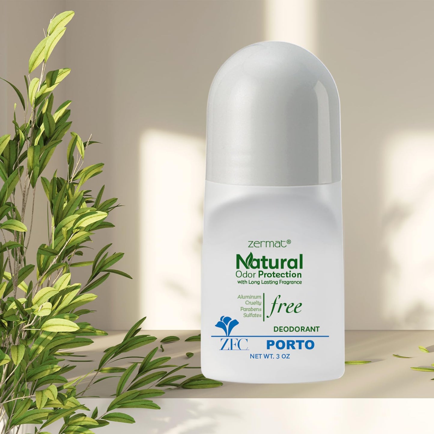 Zermat Zentimento Porto, Natural Roll-On Deodorant, 3 Oz. Beauty and Personal Care Zermat