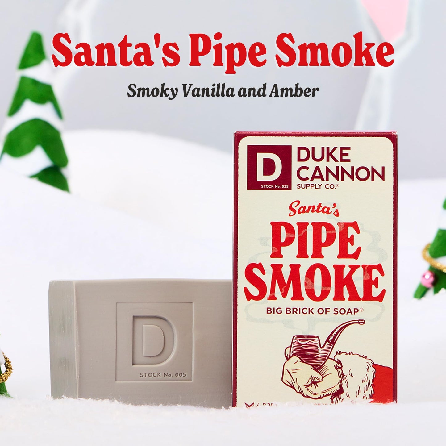 Duke Cannon Holiday Limited-Edition Santa's Pipe Smoke Big Brick of Soap - 10oz Bar, Triple Milled, Supports U.S. Veterans Beauty & Personal Care Duke Cannon Supply Co.