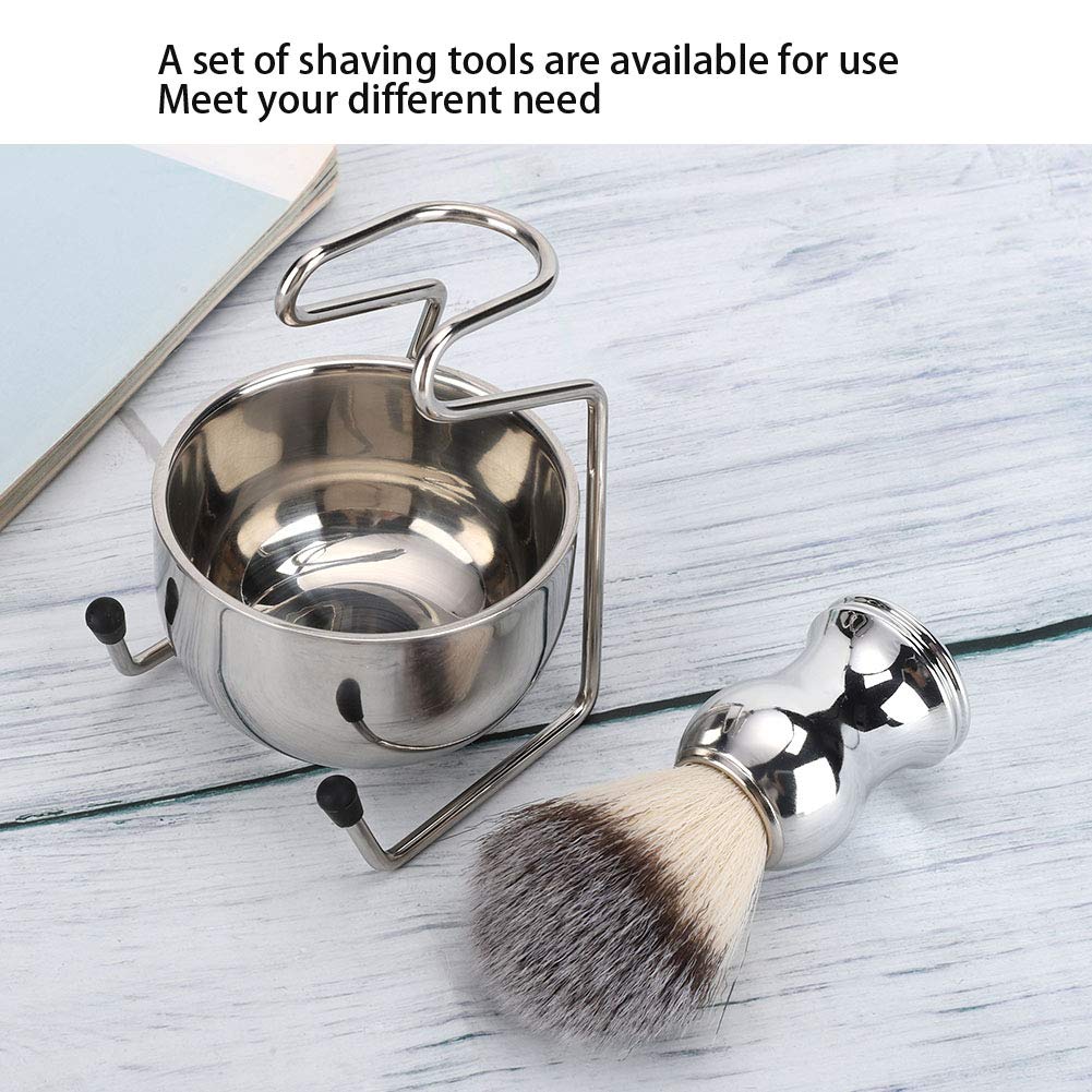 3 in 1 Shaving Brush Kit , Stainless Steel Brush , Handle Badger Hair Shaving Brush , Shaving soaps Bowl and Shaving Brush Holder Super Shaving Set Beauty and Personal Care Pilipane
