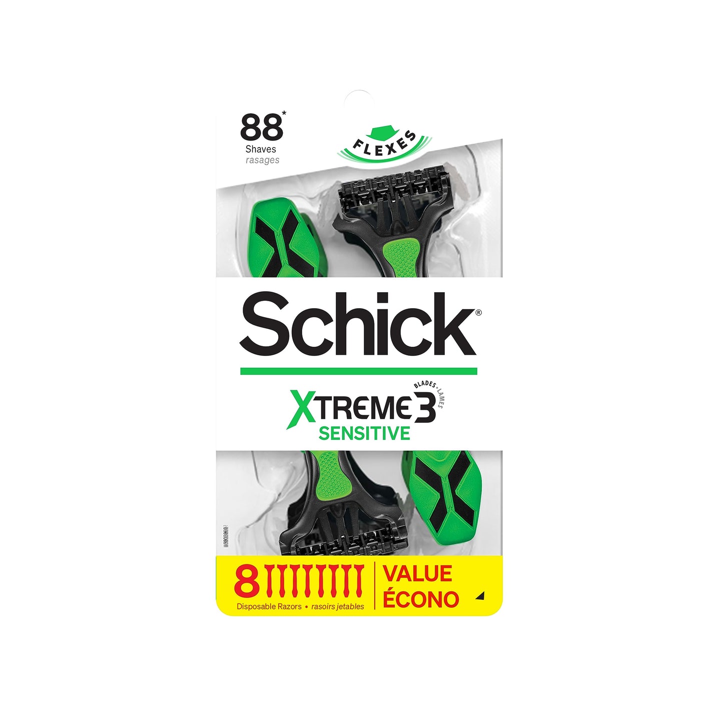Schick Xtreme 3 Sensitive Skin Disposable Razors for Men, 8 Count (Pack of 3) Packaging may Vary Beauty and Personal Care Schick