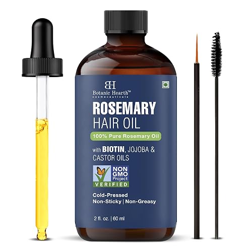 Botanic Hearth 100% Pure Rosemary Oil For Hair Growth | Infused With Biotin, Jojoba & Castor Oil | Hair Oil Repairs Dry Damaged Hair, Strengthening Beauty & Personal Care Botanic Hearth