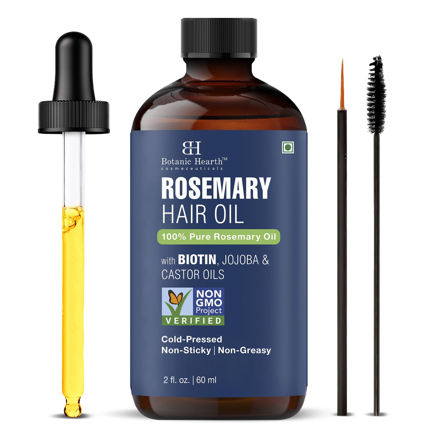 Botanic Hearth 100% Pure Rosemary Oil For Hair Growth | Infused With Biotin, Jojoba & Castor Oil | Hair Oil Repairs Dry Damaged Hair, Strengthening Beauty & Personal Care Botanic Hearth
