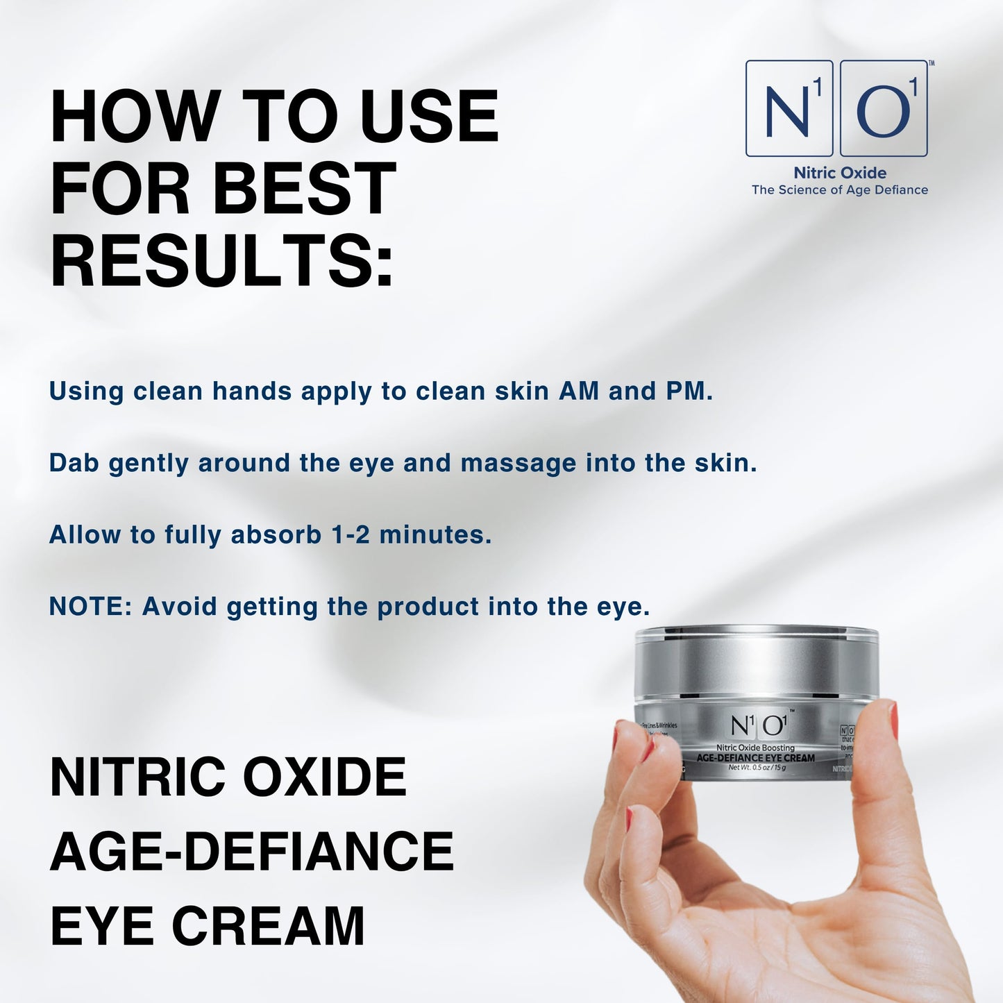 N1O1 Age-Defiance Eye Cream - Day & Night Moisturizer with Nitric Oxide, Hyaluronic Acid, Complex Peptides, Ceramides - Hydrating Eye Cream for Dark Beauty & Personal Care N1O1
