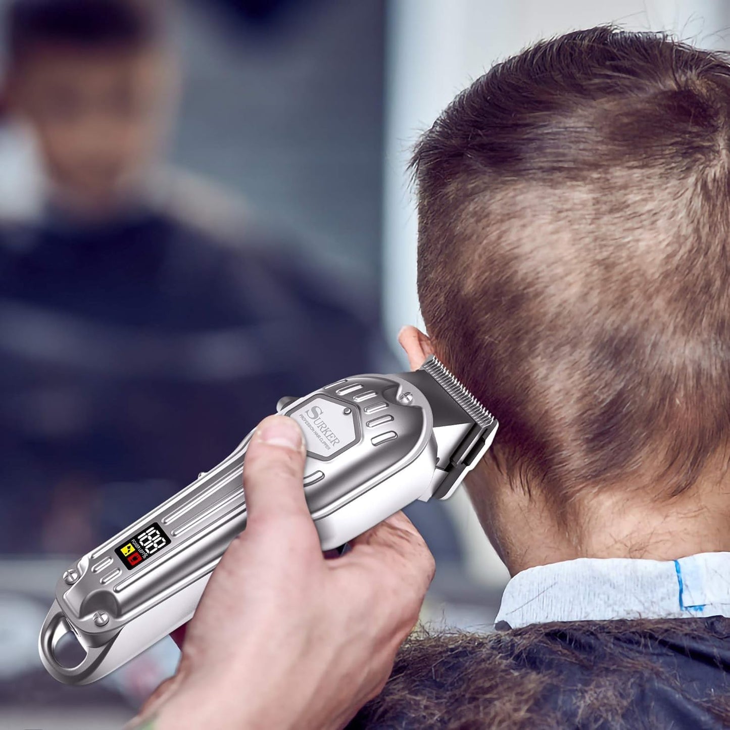 SURKER Mens Hair Clippers Cord Cordless Hair Trimmer Professional Haircut Kit for Men Rechargeable LED Display Beauty and Personal Care SURKER