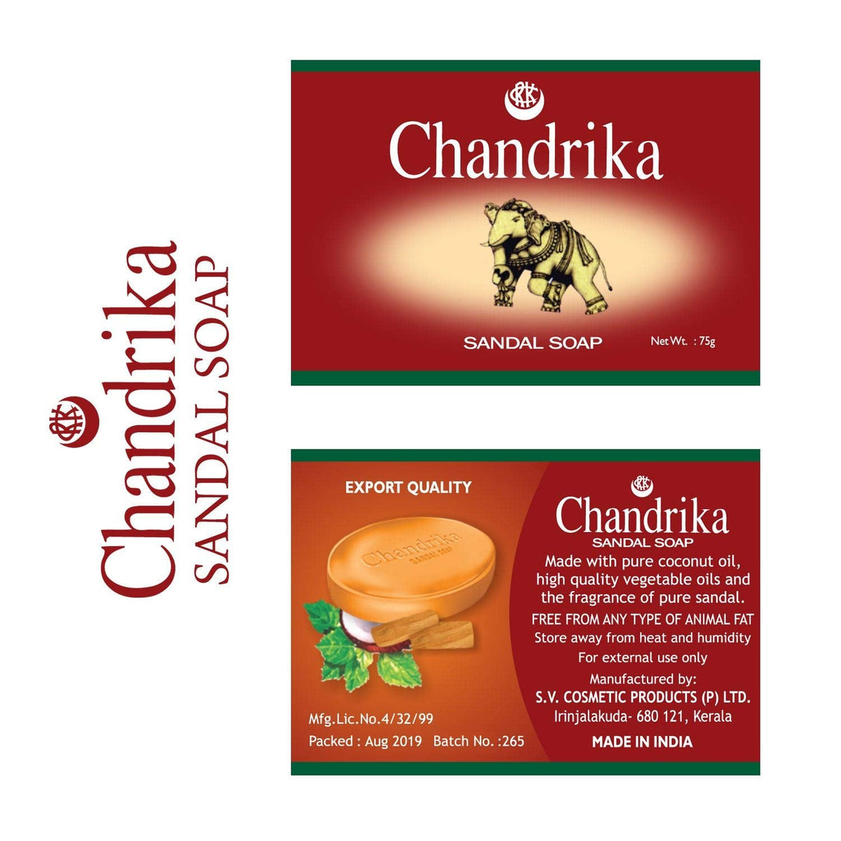 Chandrika Sandal Soap PACK OF 4 Beauty & Personal Care Chandrika