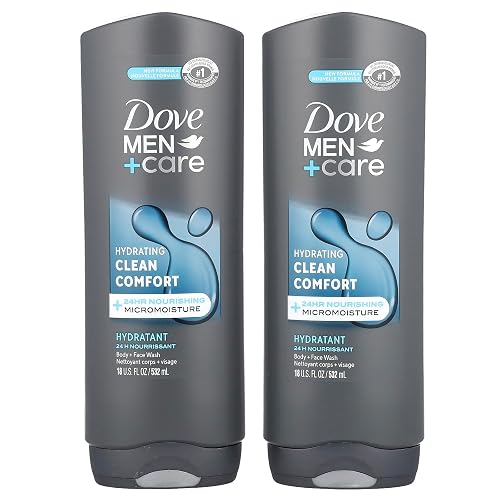 Dove Men+Care Body and Face Wash for healthier, stronger skin Clean Comfort fights dry skin 18 Fl Oz (Pack of 2) Beauty & Personal Care DOVE MEN + CARE