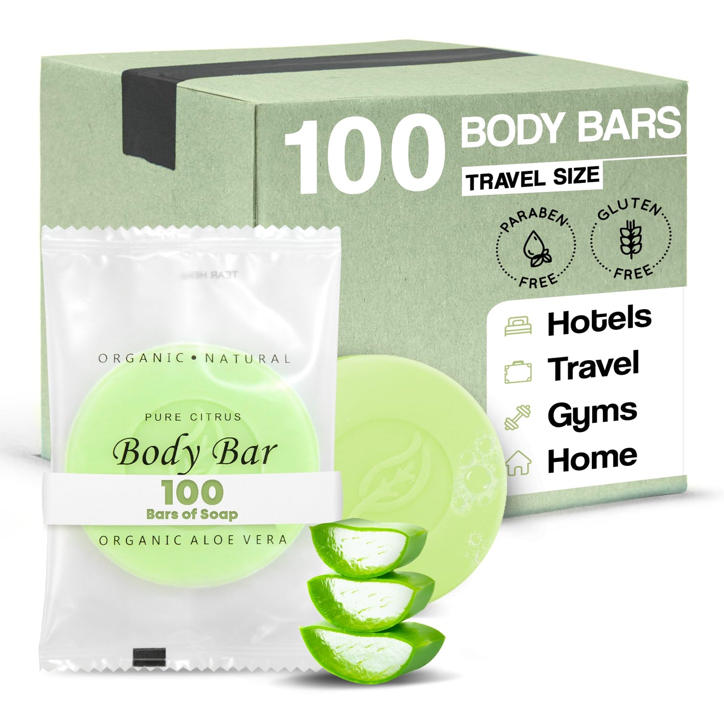 Travel Size Hotel Body Bar Soap 100 Count 1 oz Bars Guest Amenities for Vacation Rentals and Short Term Rentals Paraben Free Lemon & Chamomile Scent Beauty & Personal Care Desert Breeze