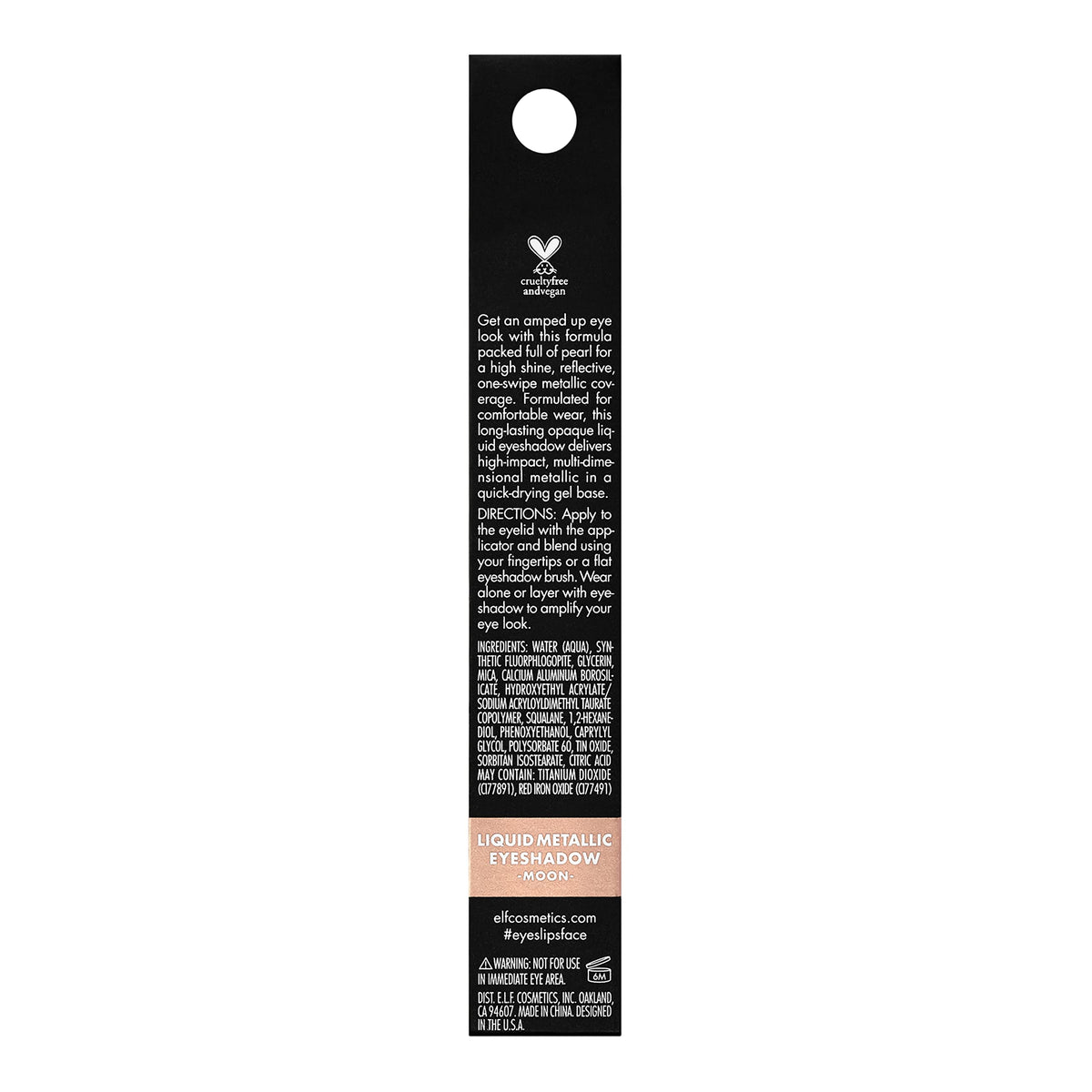 e.l.f. Liquid Metallic Eyeshadow, Gel Formula, Multi-Dimensional Finish For Bold Eye Looks, One-Swipe Coverage, Vegan & Cruelty-Free, Moon, 0.1 Fl Oz Beauty & Personal Care e.l.f.