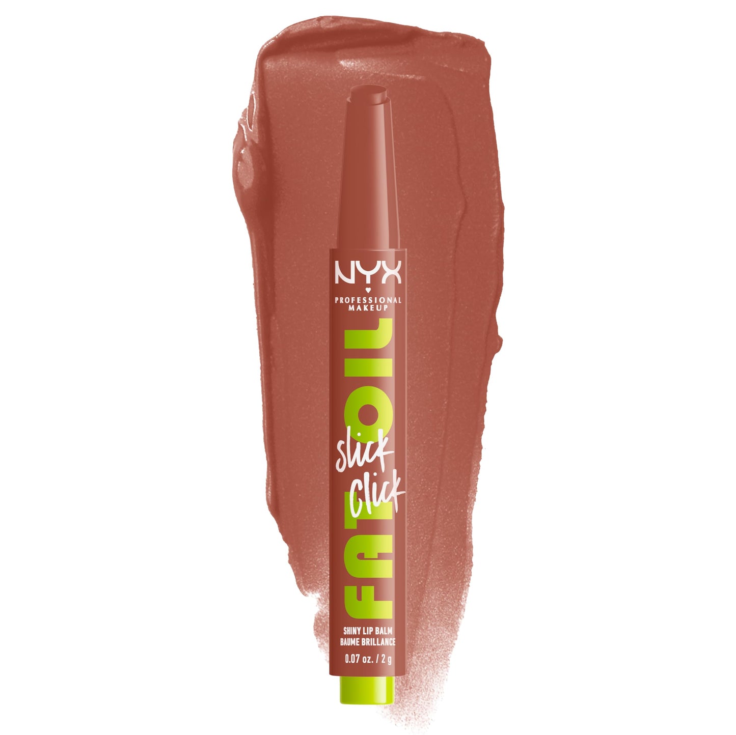 NYX PROFESSIONAL MAKEUP Fat Oil Slick Click, Lightweight, Buildable Pigmented Vegan Lip Balm - Verified (Nude) Beauty and Personal Care NYX PROFESSIONAL MAKEUP