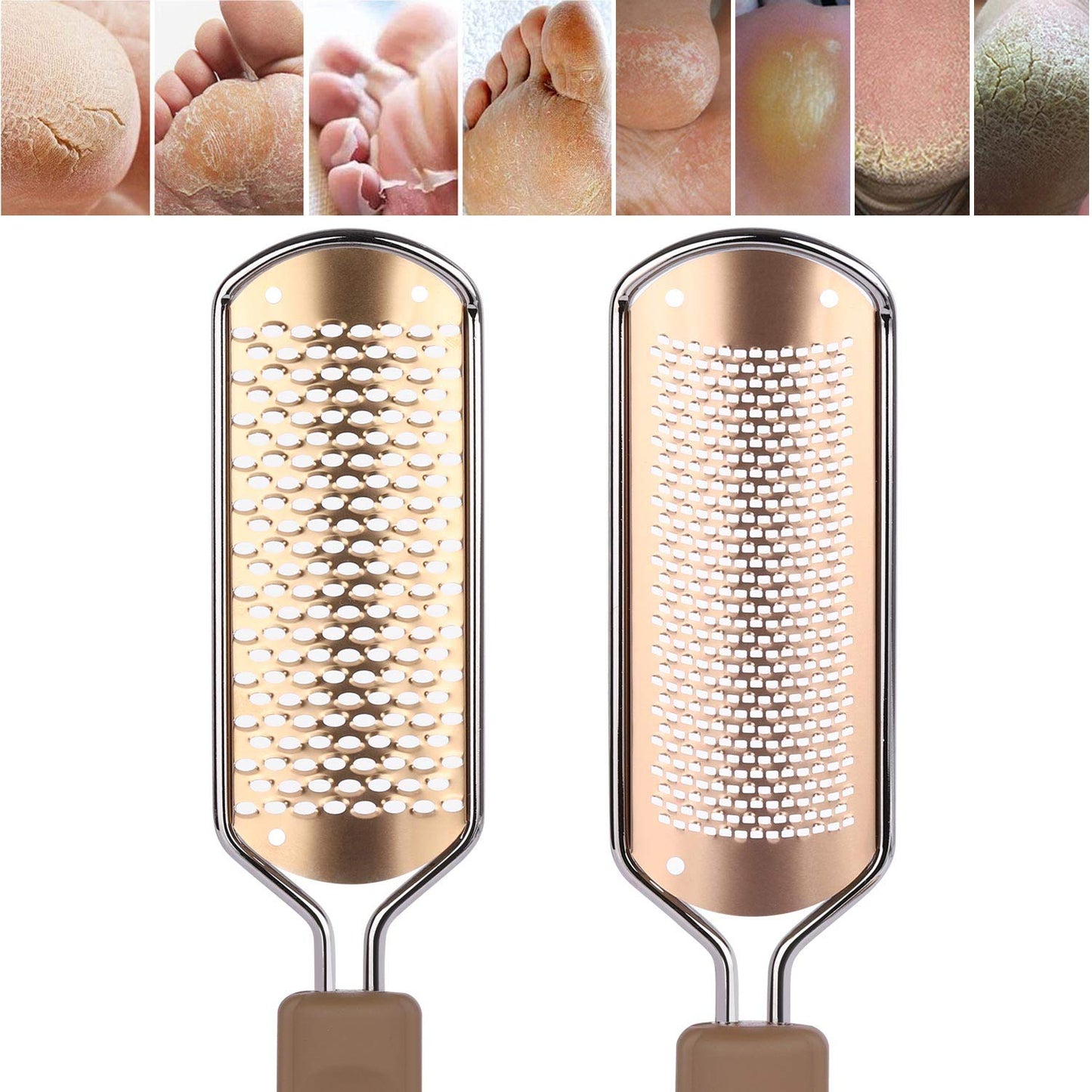 2 Pack Foot File & Rasp Callus Remover - Stainless Steel Coarse & Fine Scraper for Dry/Wet Feet, Professional Dead Skin Scrubber & Cracked Heel Care Beauty & Personal Care LoveBB