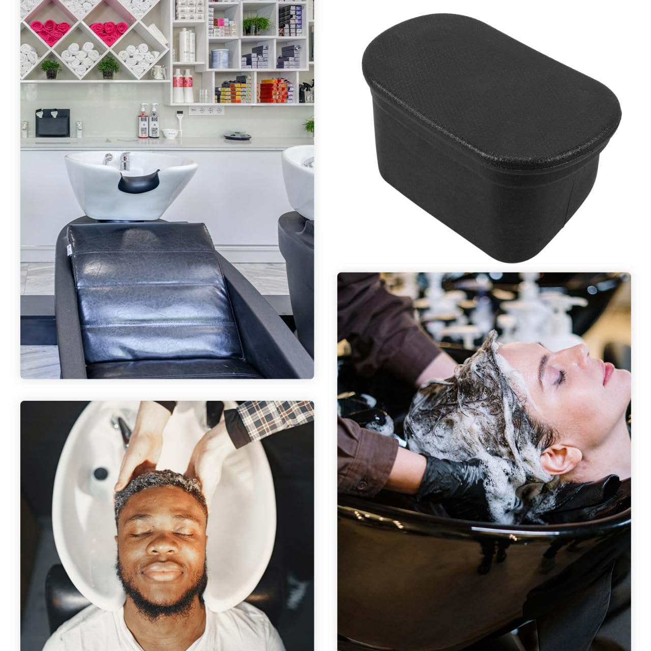 Baluue Silicone Shampoo Bowl Neck Rest for Salon Hair Washing Sink, Non Slip Gel Head Cushion Support, Waterproof Spa Basin Pad, Ergonomic Beauty and Personal Care Baluue