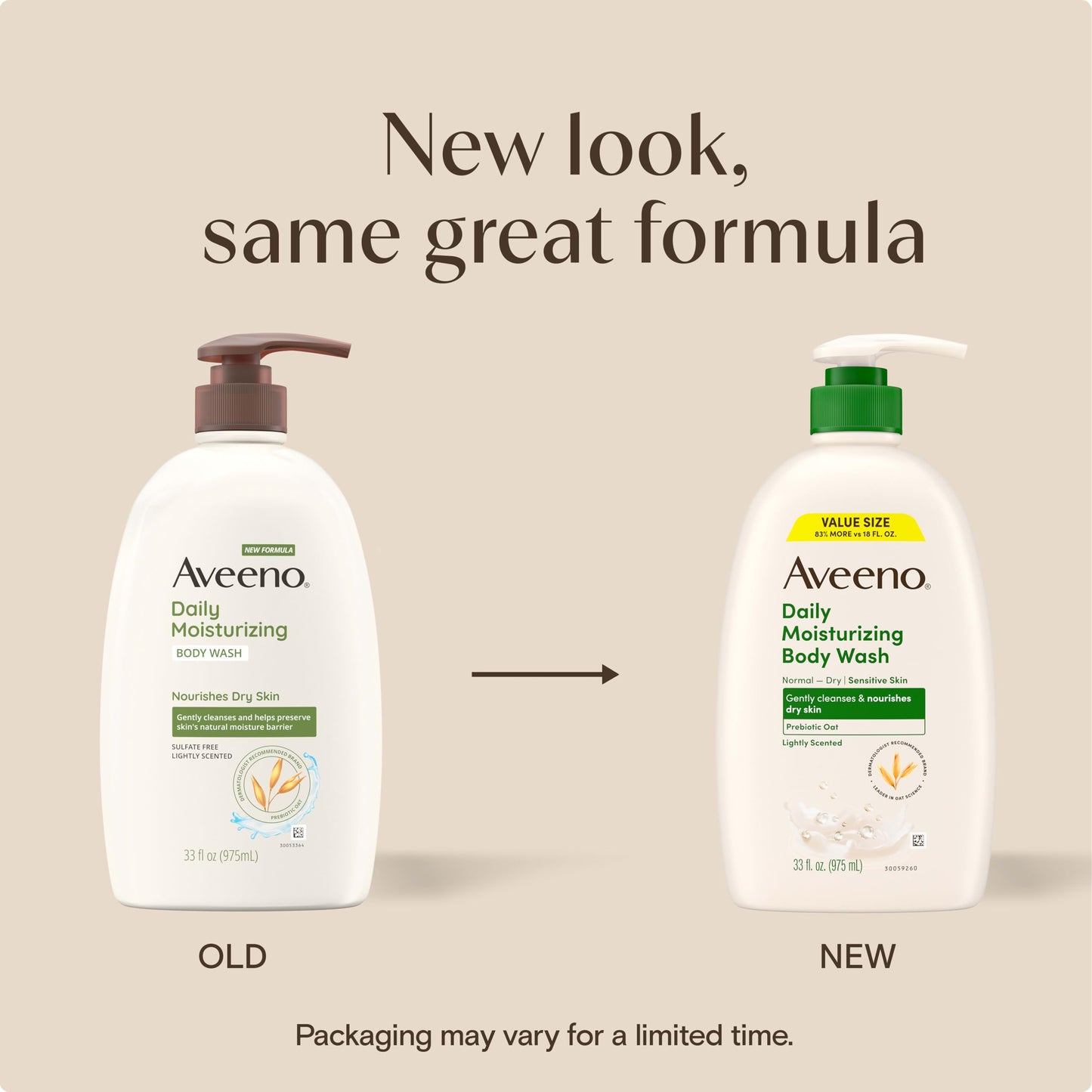 Aveeno Daily Moisturizing Body Wash for Normal to Dry Skin, Sensitive Formula with Prebiotic Oat, Gently Cleanses Dry Skin, Lightly Scented Body Wash Beauty & Personal Care Aveeno