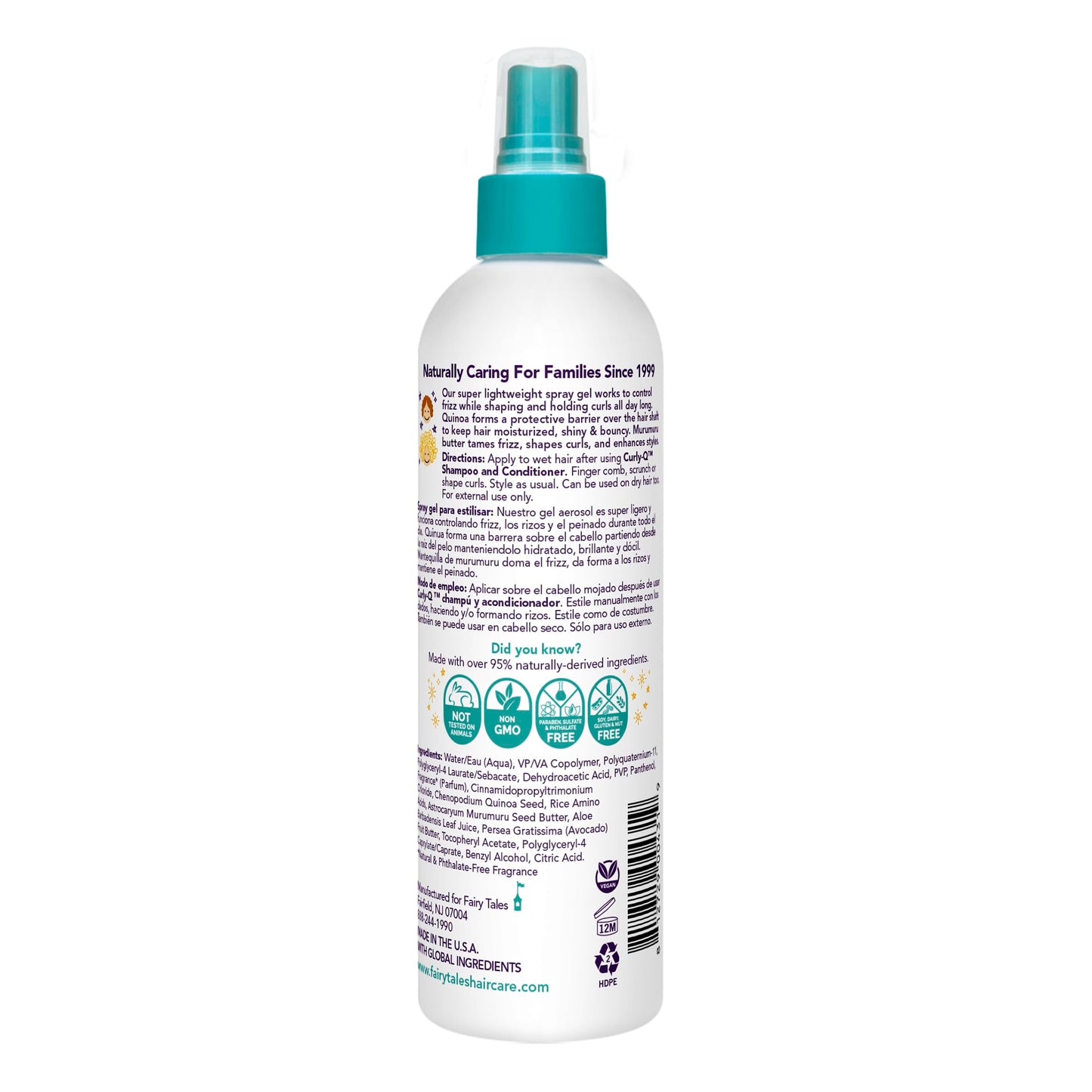 Fairy Tales Curly Q Kids Styling Spray Gel - Paraben, Sulfate, Gluten, and Nut Free - For all Types of Curls Including Multi Cultural Hair - 8oz. Beauty & Personal Care Fairy Tales