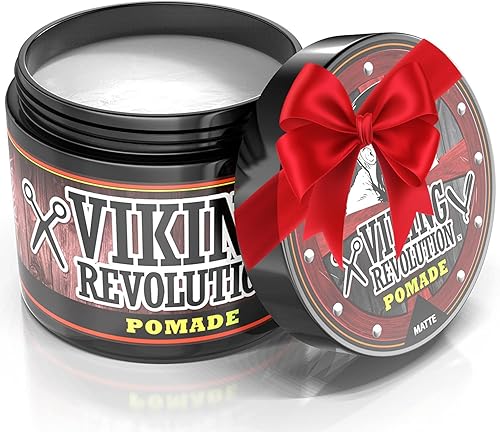 Viking Revolution Hair Pomade for Men (New Formula) - Medium Hold and Matte Shine Free for Classic Look 4oz - Water Based & Easy to Wash Out Beauty & Personal Care Viking Revolution