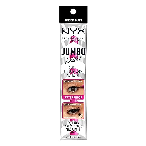 NYX PROFESSIONAL MAKEUP Jumbo Lash! 2-In-1 Eyeliner & Lash Adhesive - Baddest Black Beauty & Personal Care NYX PROFESSIONAL MAKEUP