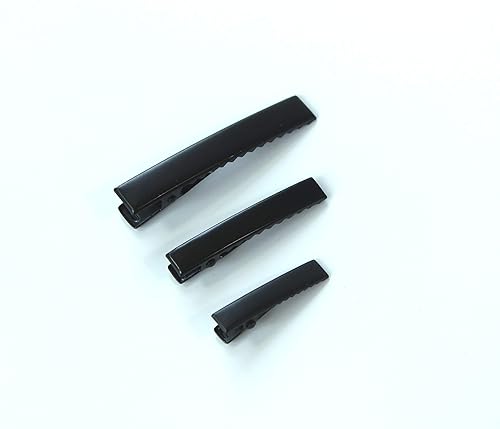 DIY Hair Clip Kit: Black Assorted Size Flat Single Prong Metal Alligator Clip 35mm 46mm 60mm (30pcs) Beauty & Personal Care ALL in ONE