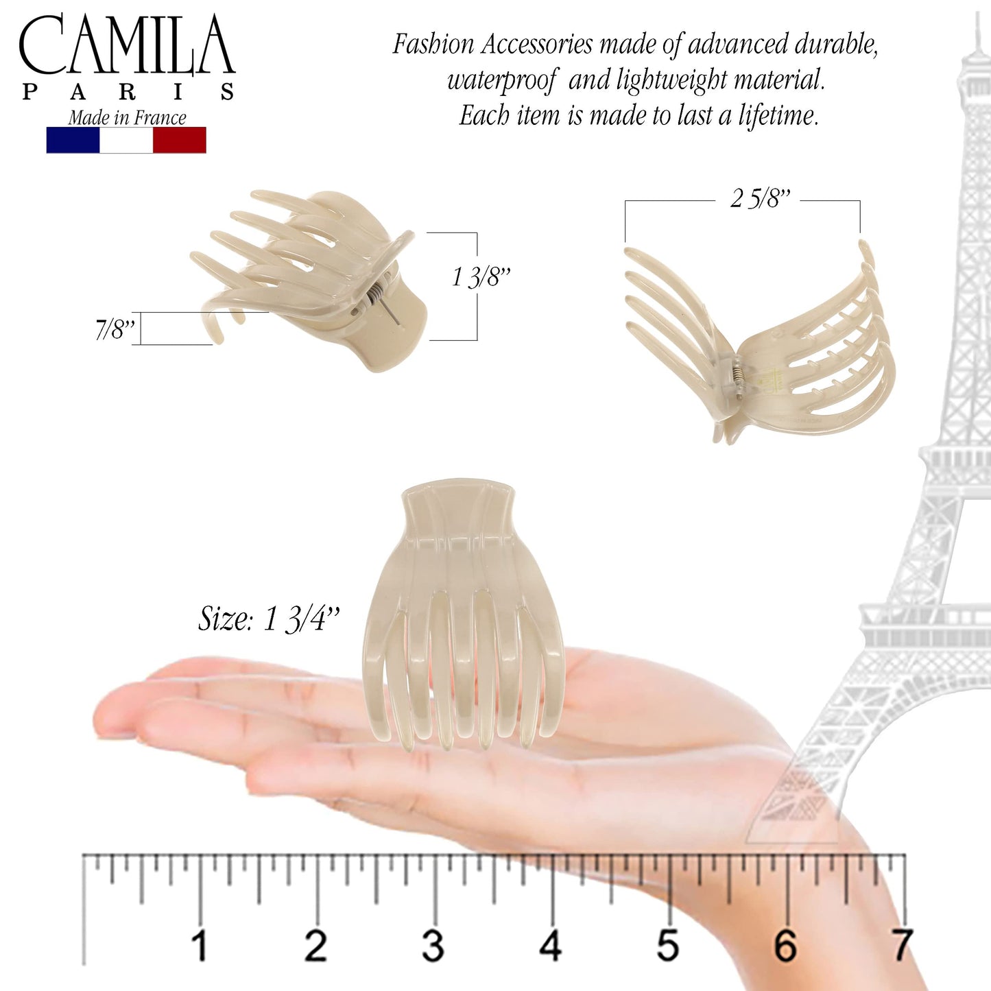 Camila Paris CP3542 French Hair Clip for Women, Hair Side Clips, 2 Inch Girls Hair Claw Clips Jaw Fashion Durable Styling Hair Accessories for Women Beauty & Personal Care Camila