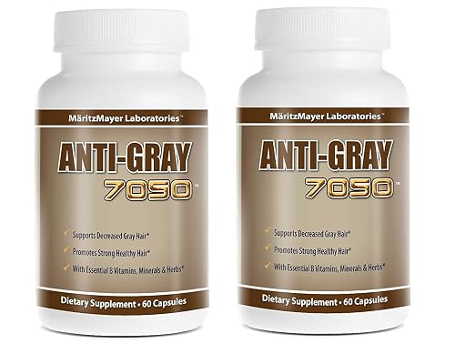 Anti-Gray Hair 7050 Helps Restore Natural Hair Color 60 Capsules Per Bottle (2 Bottles) Beauty & Personal Care MÄRITZMAYER LABORATORIES