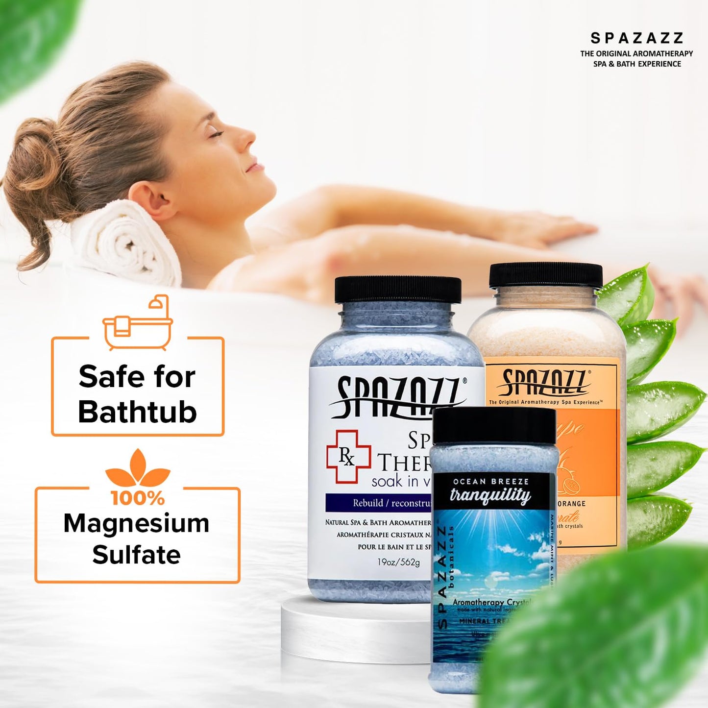 Spazazz Hot Tub Aromatherapy Crystals Bundle - 3 Pack Magnesium Bath Salt Beauty and Personal Care Spazazz