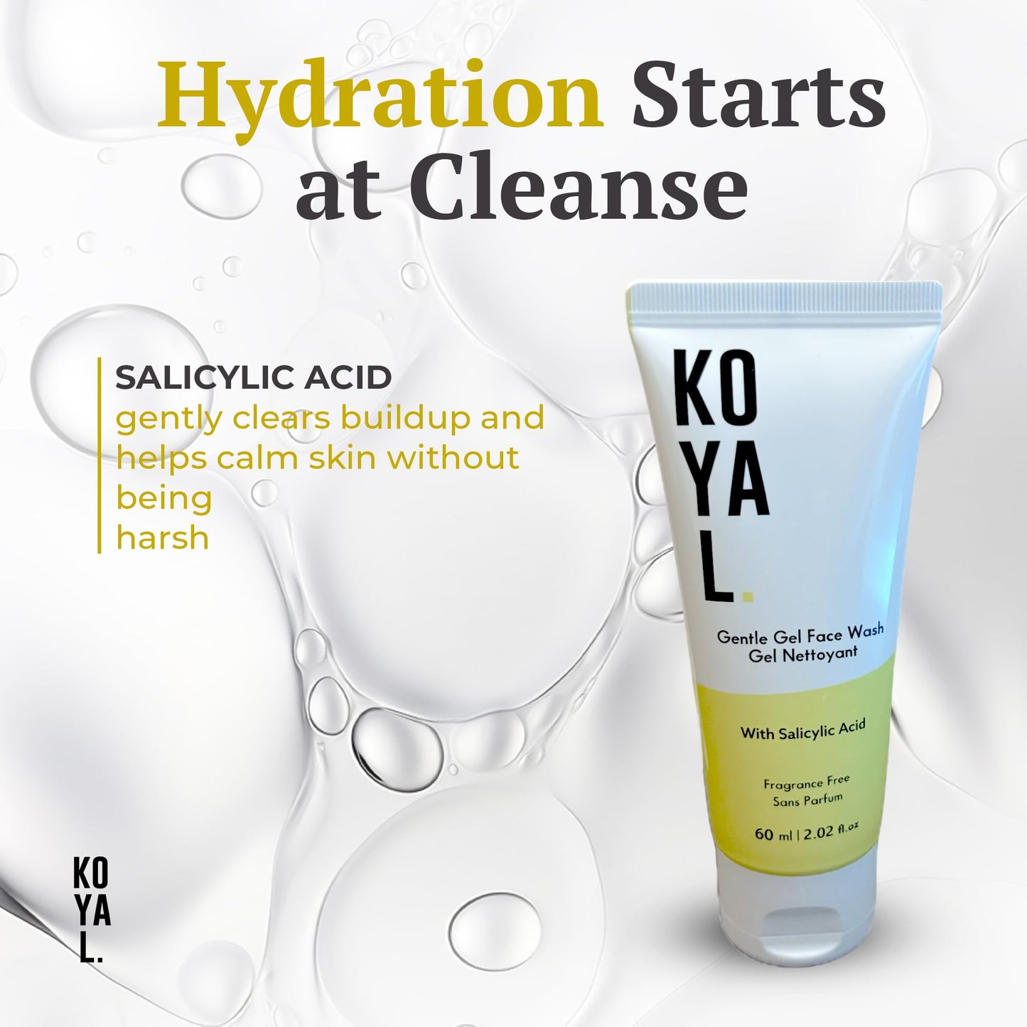 Koyal Beauty Gentle Gel Face Wash for Sensitive Skin - Hydrating Cleanser with Panthenol & Glycerin - Fragrance Free, Vegan, Sulfate Free - Face Wash Beauty & Personal Care Koyal