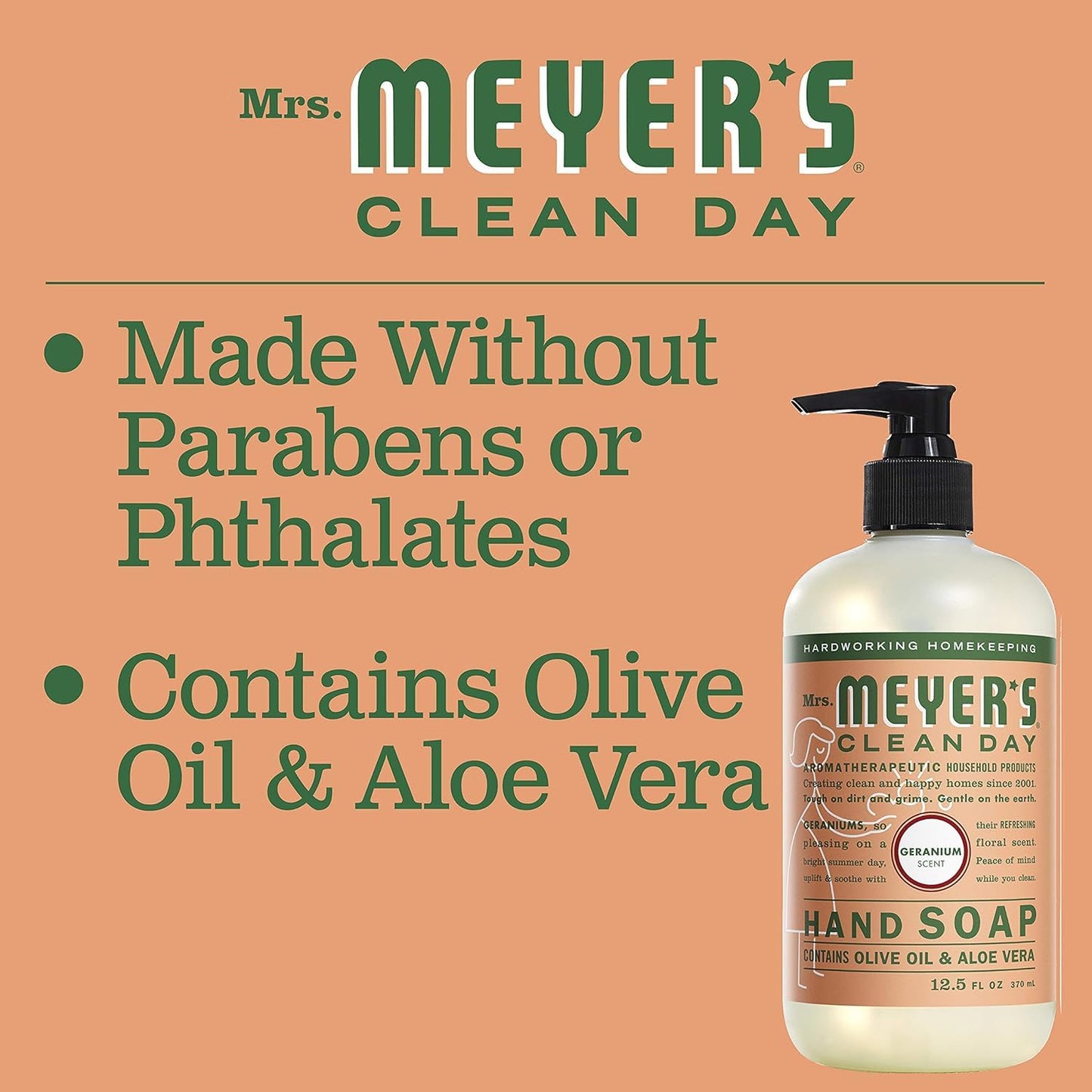 Mrs. Meyer'S Hand Soap Liq Geranium 12.5 Fz Beauty & Personal Care Mrs. MEYER'S