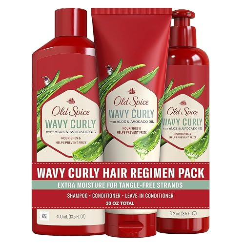Old Spice Shampoo, Conditioner and Leave-in Conditioner Set for Men, Wavy Curly Hair Regimen Bundle Beauty & Personal Care Old Spice